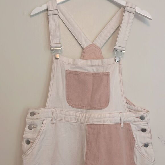 Cider Pink and Cream Overalls with Adjustable Straps - Picture 2 of 6